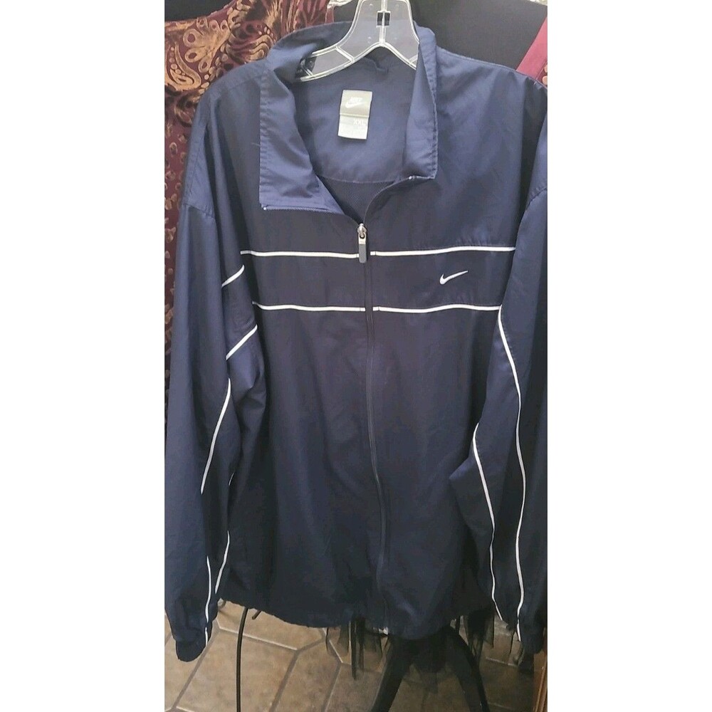 Nike Navy With White Stripe Windbreaker Size Adult XXL EUC